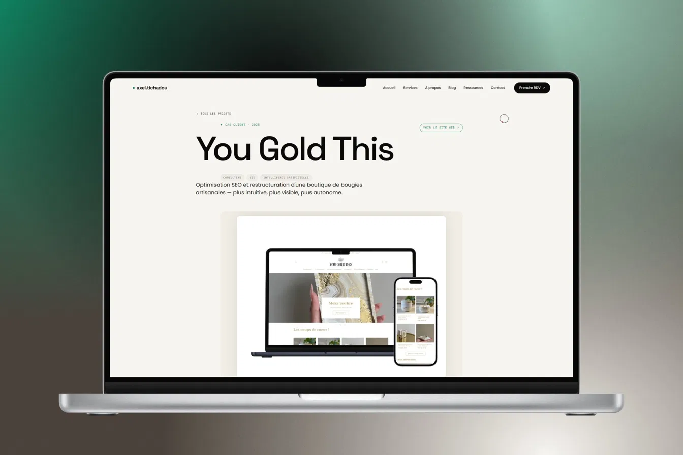 Étude de cas You Gold This sur axeltichadou.fr