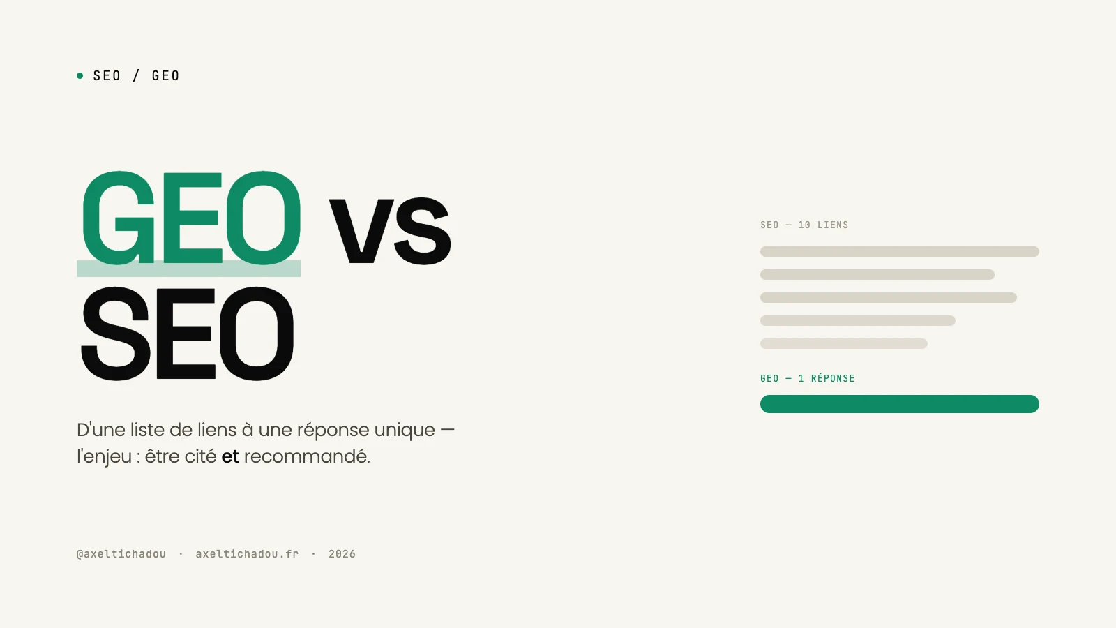 GEO vs SEO : ce qui change quand ChatGPT devient un moteur de recherche