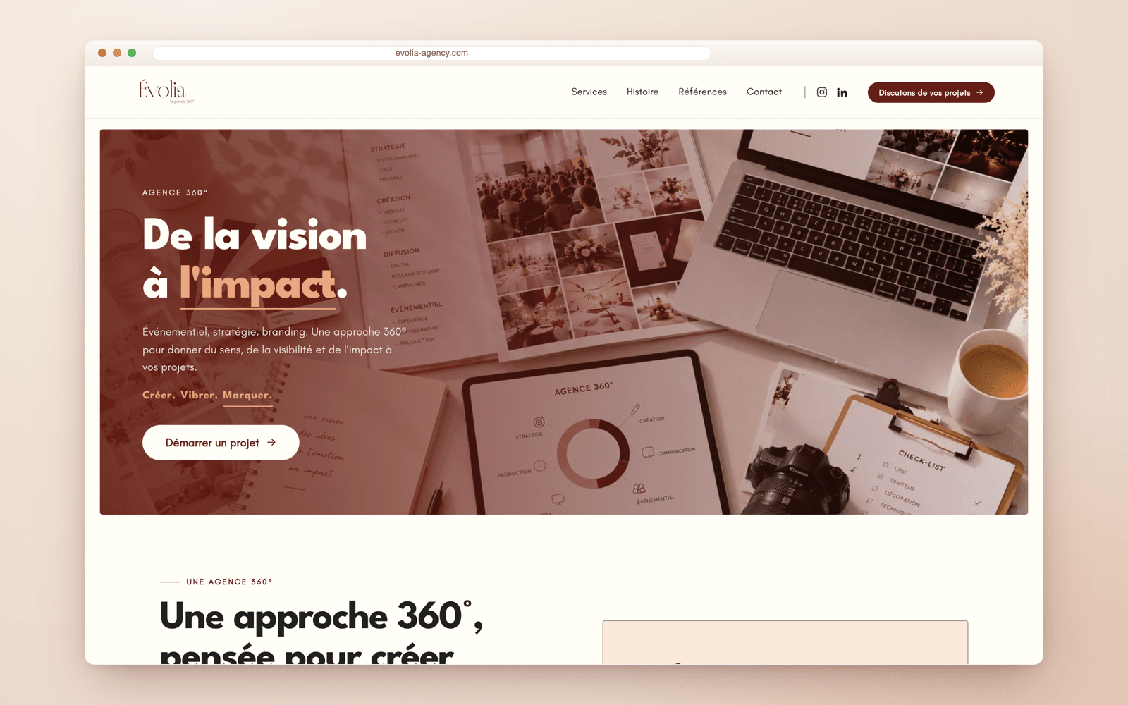 Évolia Agency — aperçu site